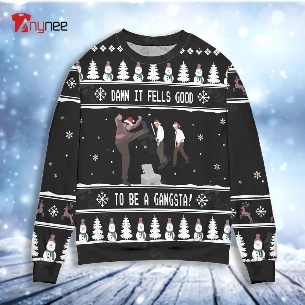 Damn It Fells Good To Be A Gangsta Womens Ugly Christmas Sweater- Best Christmas Gifts 2023