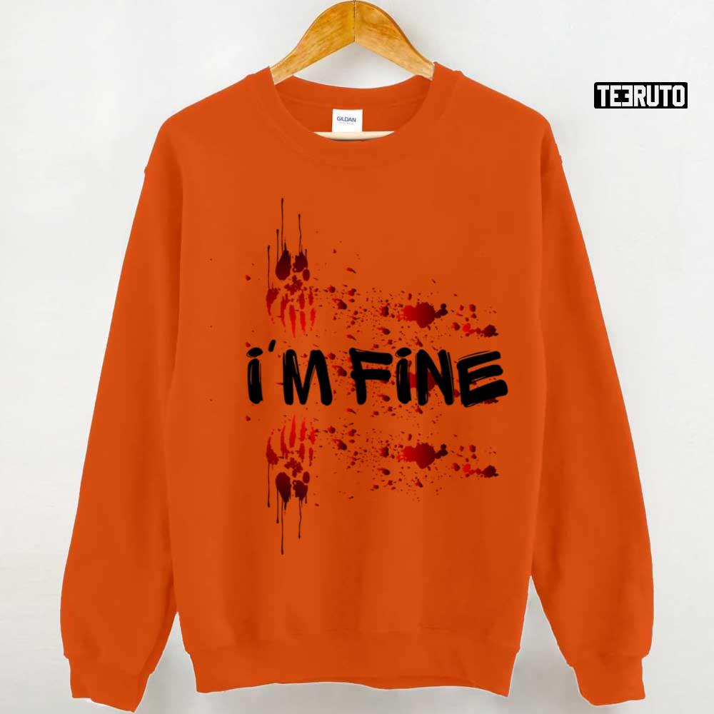 Dark Humor I’m Fine Blood Halloween Unisex T-Shirt