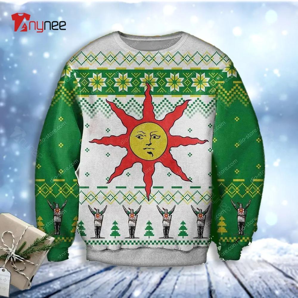 Dark Souls Solaire Of Astora Sun Symbol Game Ugly Christmas Sweater- Best Christmas Gifts 2023