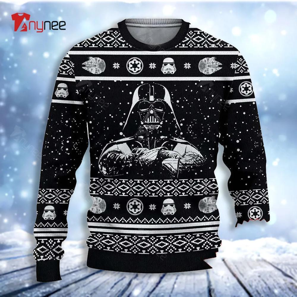 Darth Vader Black Holiday Ugly Christmas Sweater- Best Christmas Gifts 2023