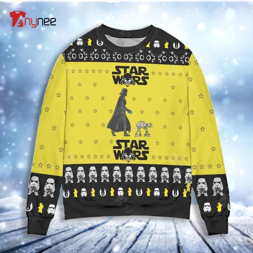 Darth Vader Walking Pet At-At Star Wars Ugly Christmas Sweater- Best Christmas Gifts 2023