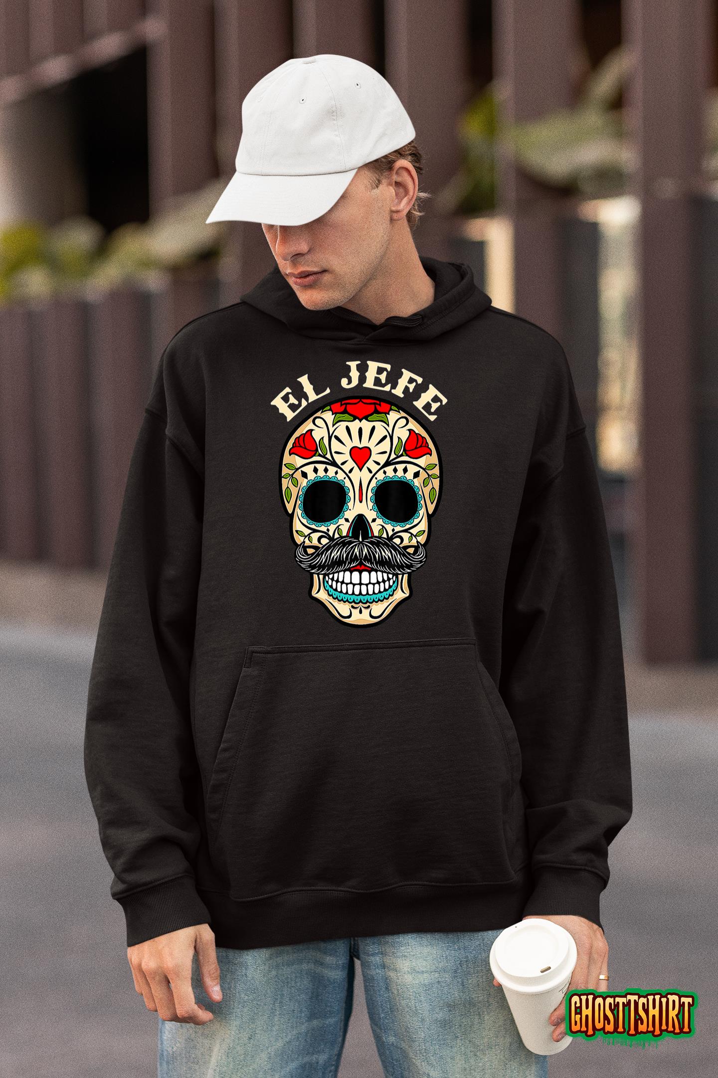 Day Of The Dead Mexico El Jefe Boss Sugar Skull Halloween T-Shirt