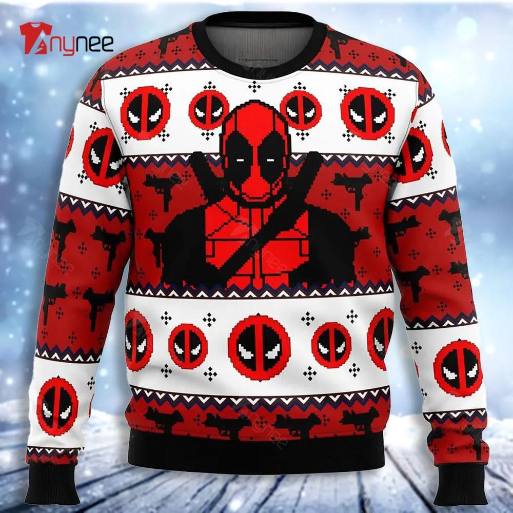 Deadpool Guy Ugly Christmas Sweater- Best Christmas Gifts 2023