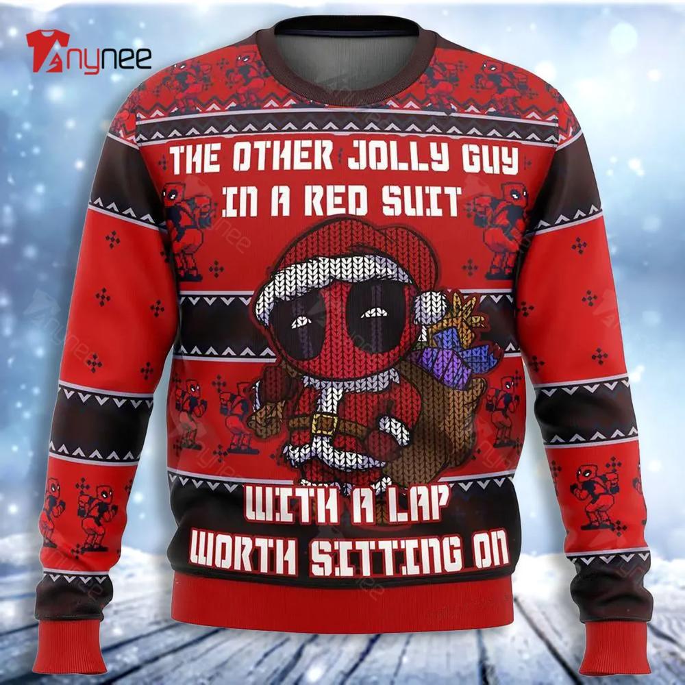 Deadpool Jolly Red Guy Ugly Christmas Sweater- Best Christmas Gifts 2023