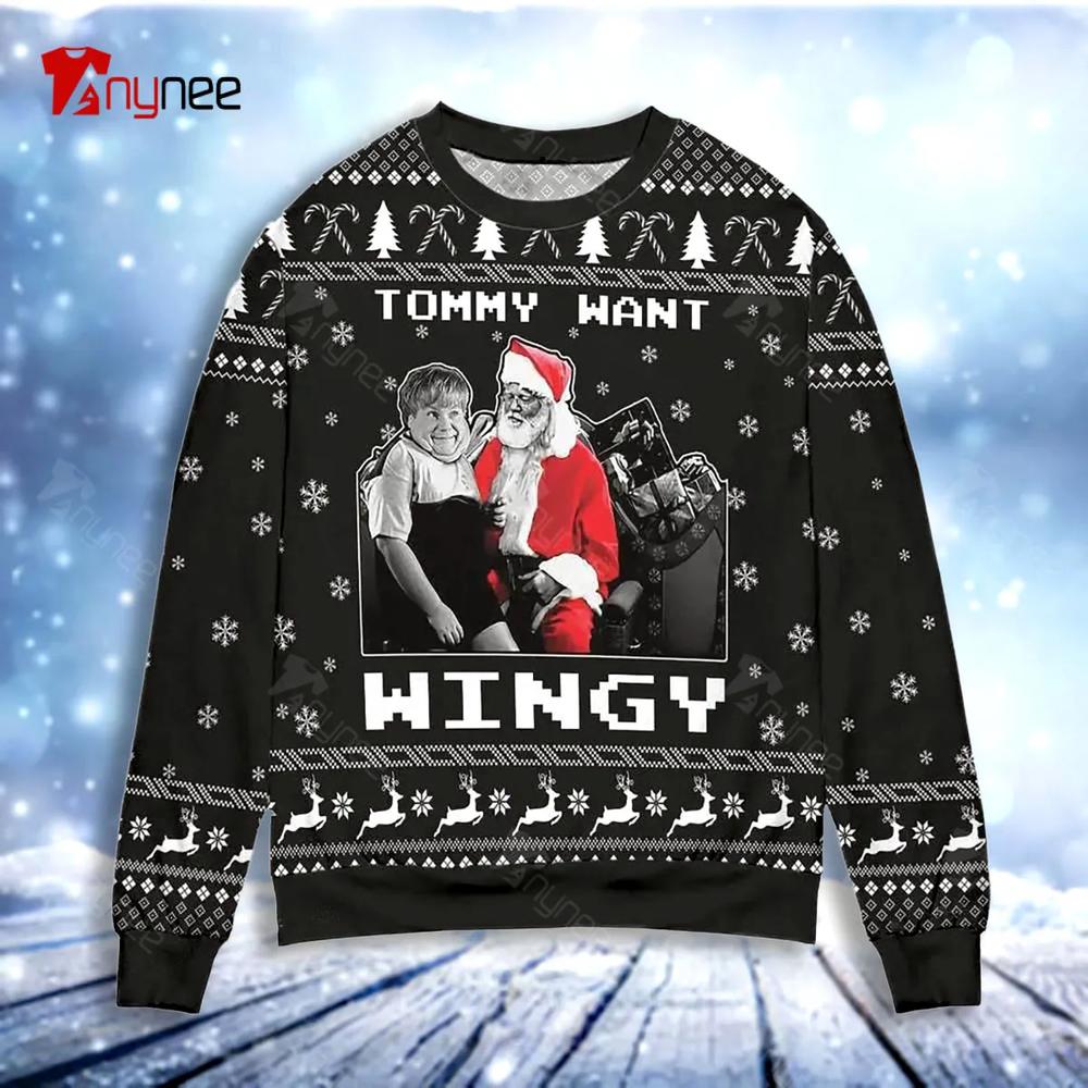 Dear Santa Tommy Want Wingy Snowflake Ugly Christmas Sweater- Best Christmas Gifts 2023