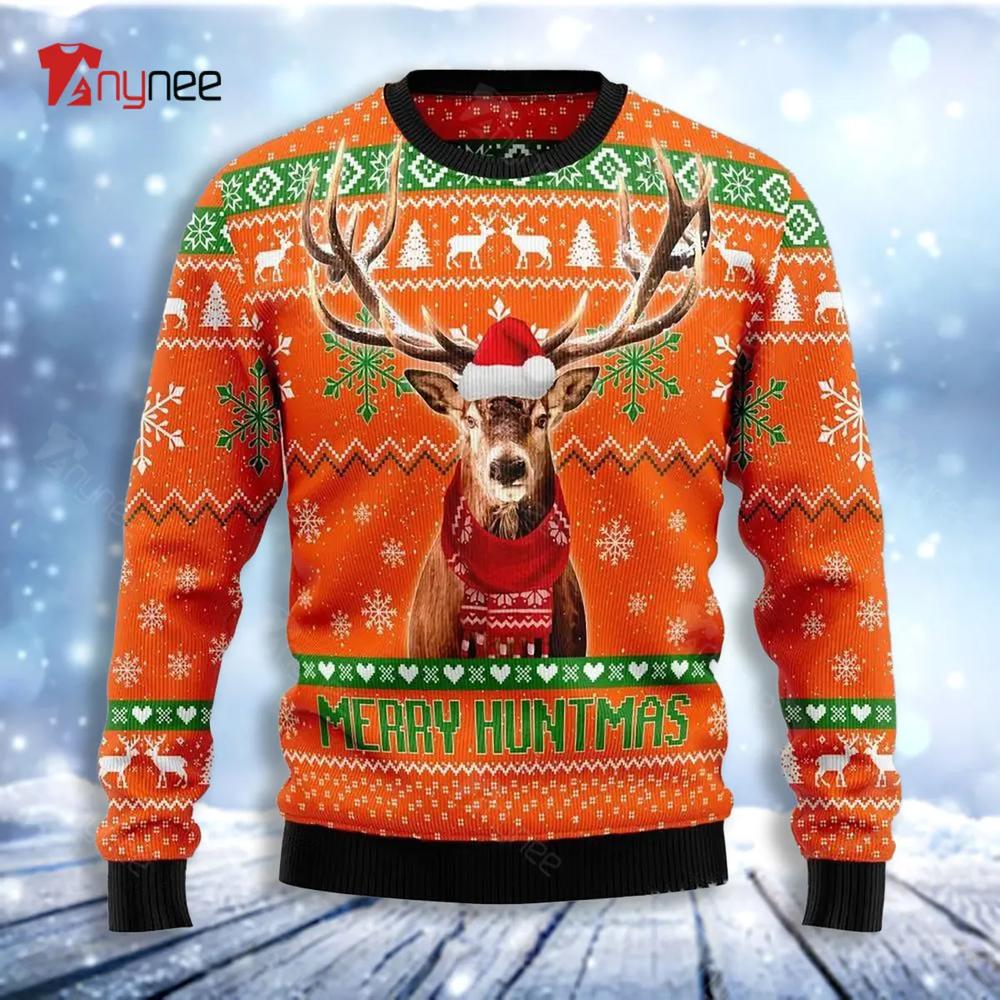 Deer Merry Huntmas Hunting Ugly Christmas Sweater- Best Christmas Gifts 2023