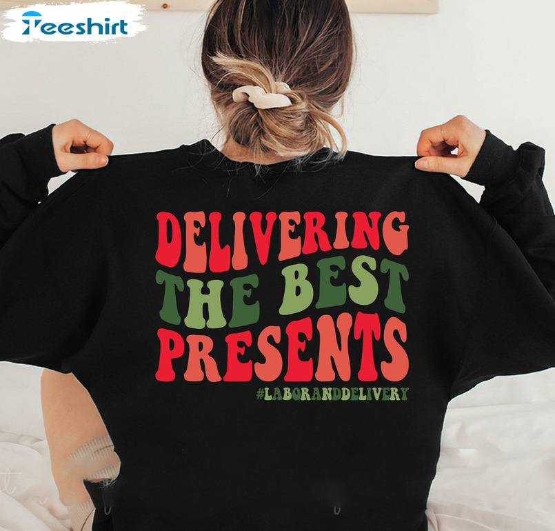 Delivering The Best Presents Shirt, Christmas Colorful Sweatshirt Crewneck