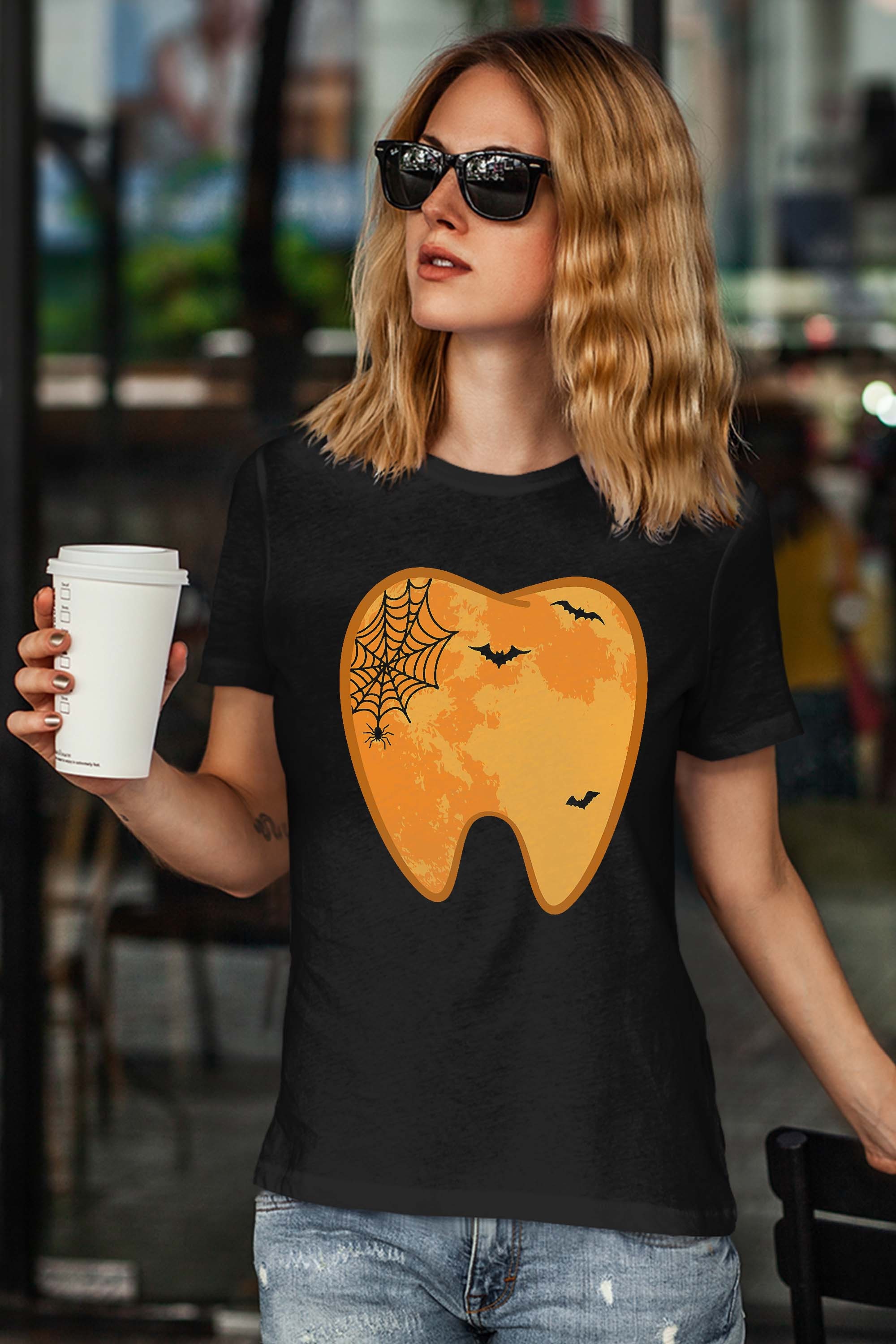 Dental Halloween Lazy Costume Tooth Spooky For Dentist T-Shirt