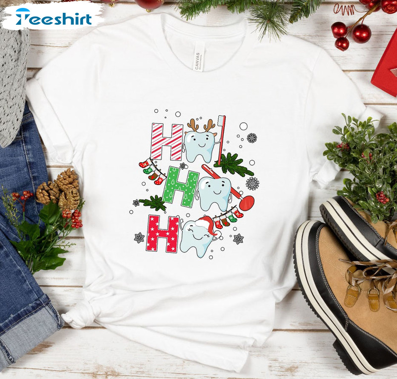 Dental Ho Ho Ho Christmas Shirt, Dental Clinic Crew Tee Tops Unisex T-shirt