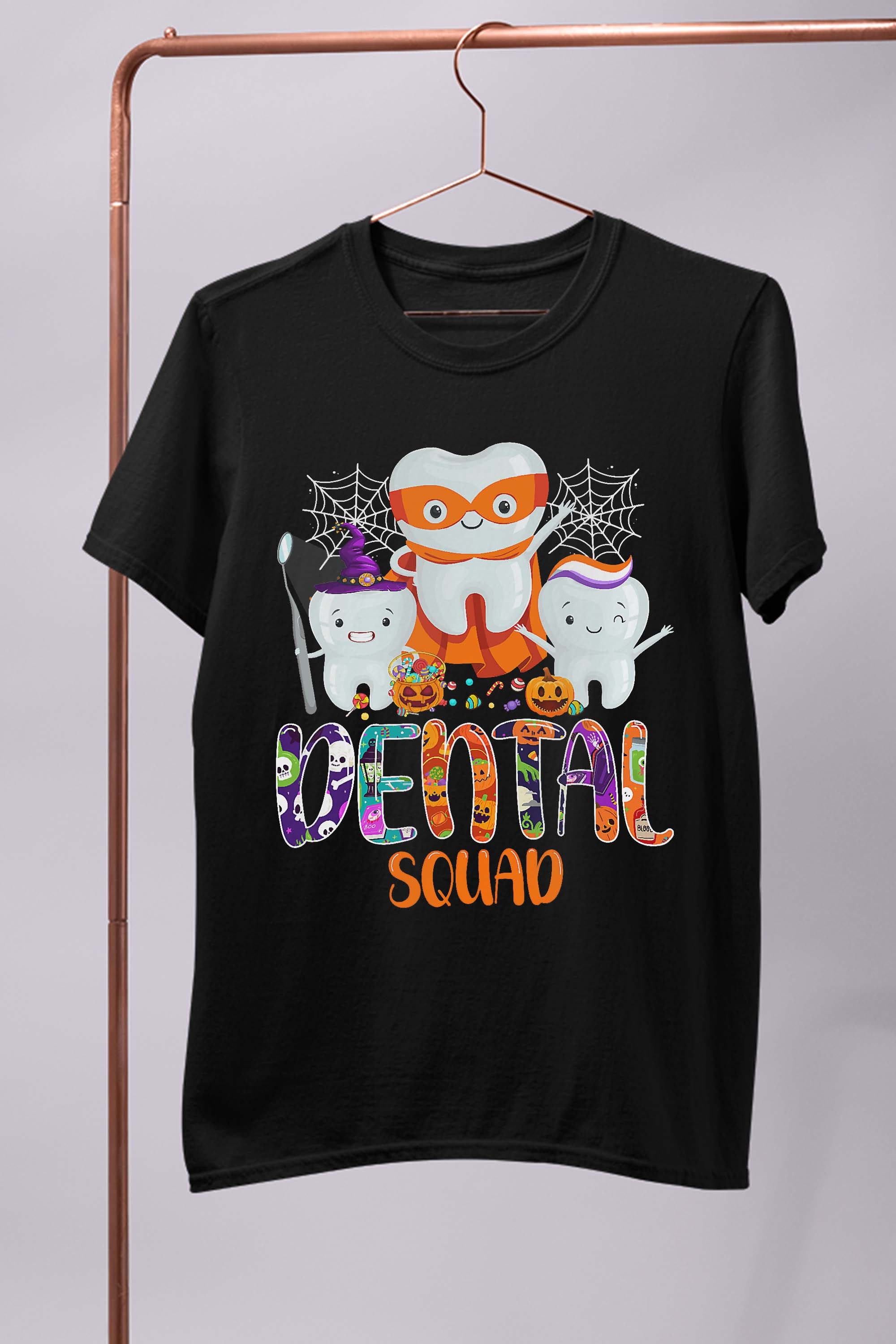 Dental Squad Costume Trick Or Teeth Denstist Halloween Ghost T-Shirt