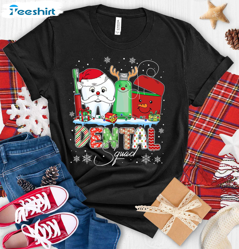 Dental Squad Shirt, Christmas Dental Hygienist Unisex Hoodie Crewneck