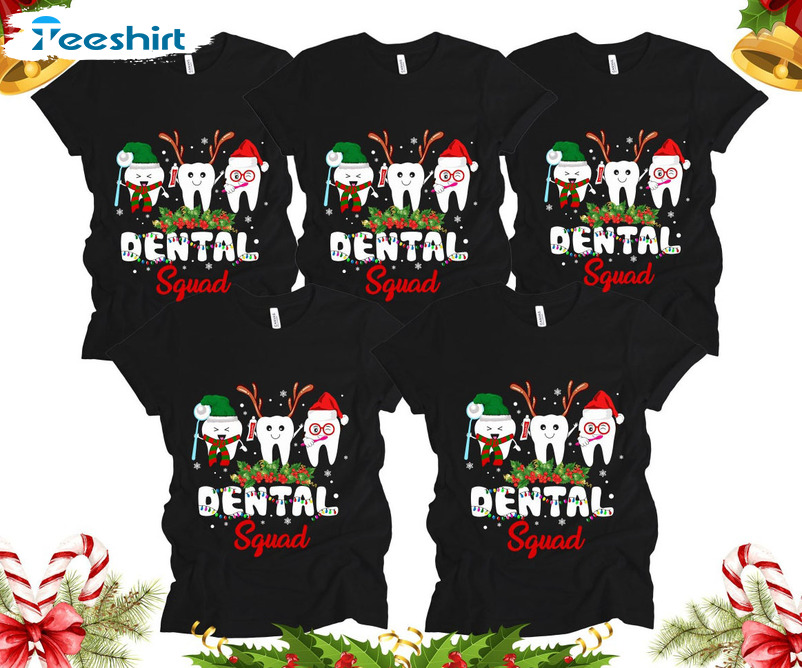 Dental Squad Shirt, Christmas Teeth Crewneck Unisex Hoodie