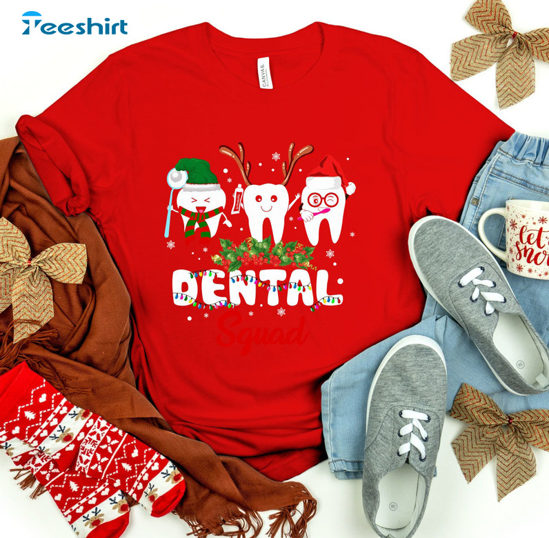 Dental Squad Shirt, Christmas Teeth Crewneck Unisex Hoodie