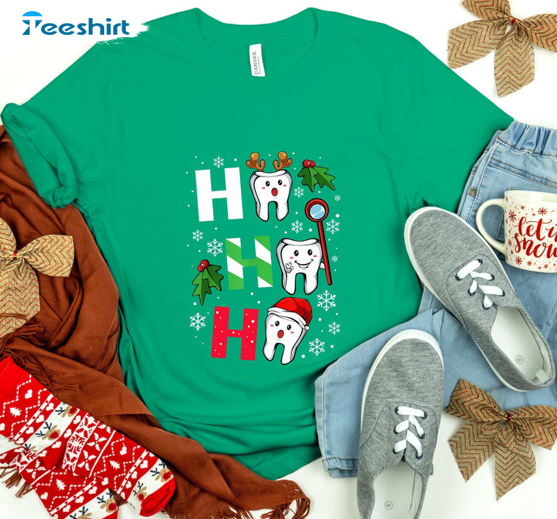 Dentist Christmas Shirt, Ho Ho Ho Dental Unisex T-shirt Sweatshirt