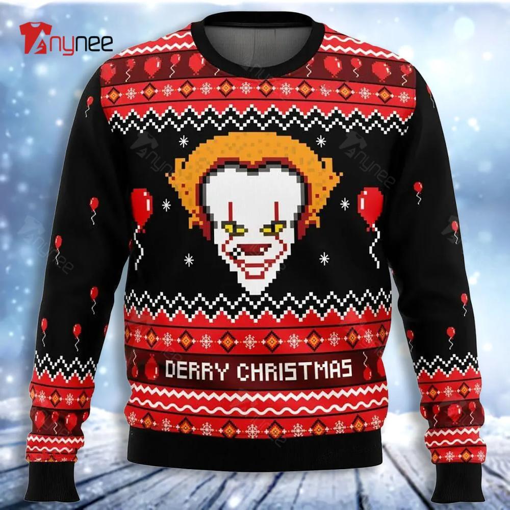 Derry Christmas It Pennywise Horror Movie Ugly Christmas Sweater- Best Christmas Gifts 2023