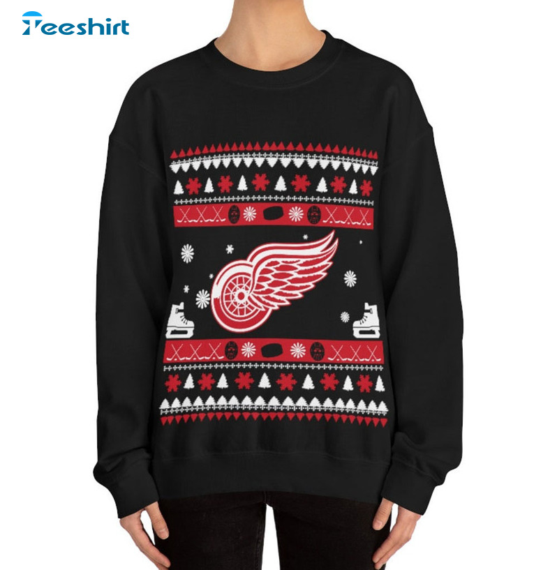 Detroit Red Wings Shirt, Christmas Unisex Hoodie Long Sleeve