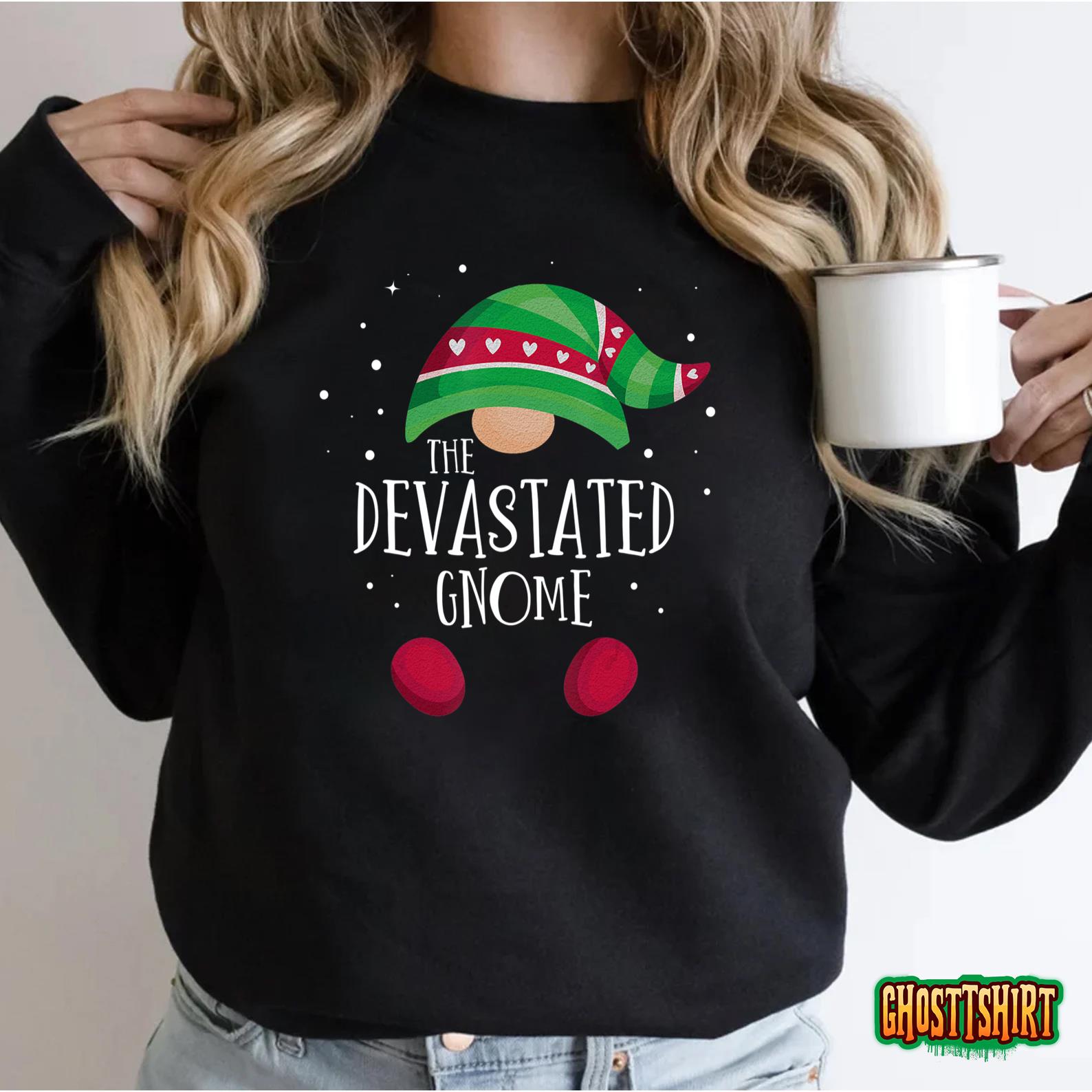 Devastated Gnome Shirt Family Matching Christmas Pajamas T-Shirt