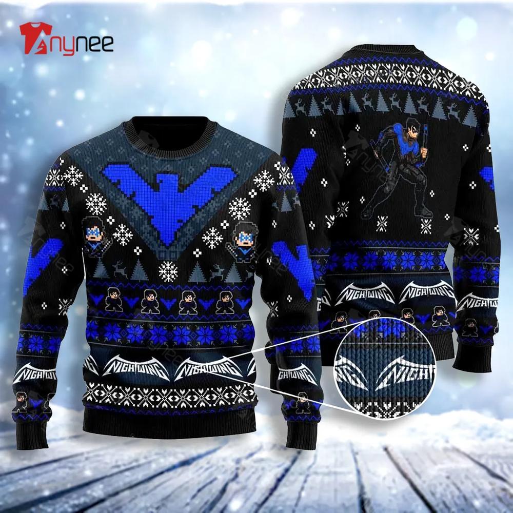 Dick Grayson Nightwing Dc Comics Ugly Christmas Sweater- Best Christmas Gifts 2023