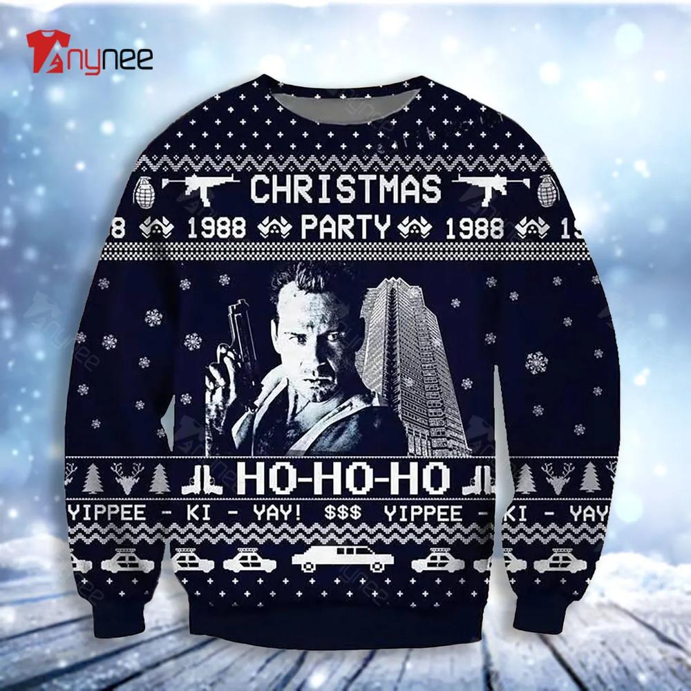 Die Hard Christmas Party 1988 Ugly Christmas Sweater- Best Christmas Gifts 2023