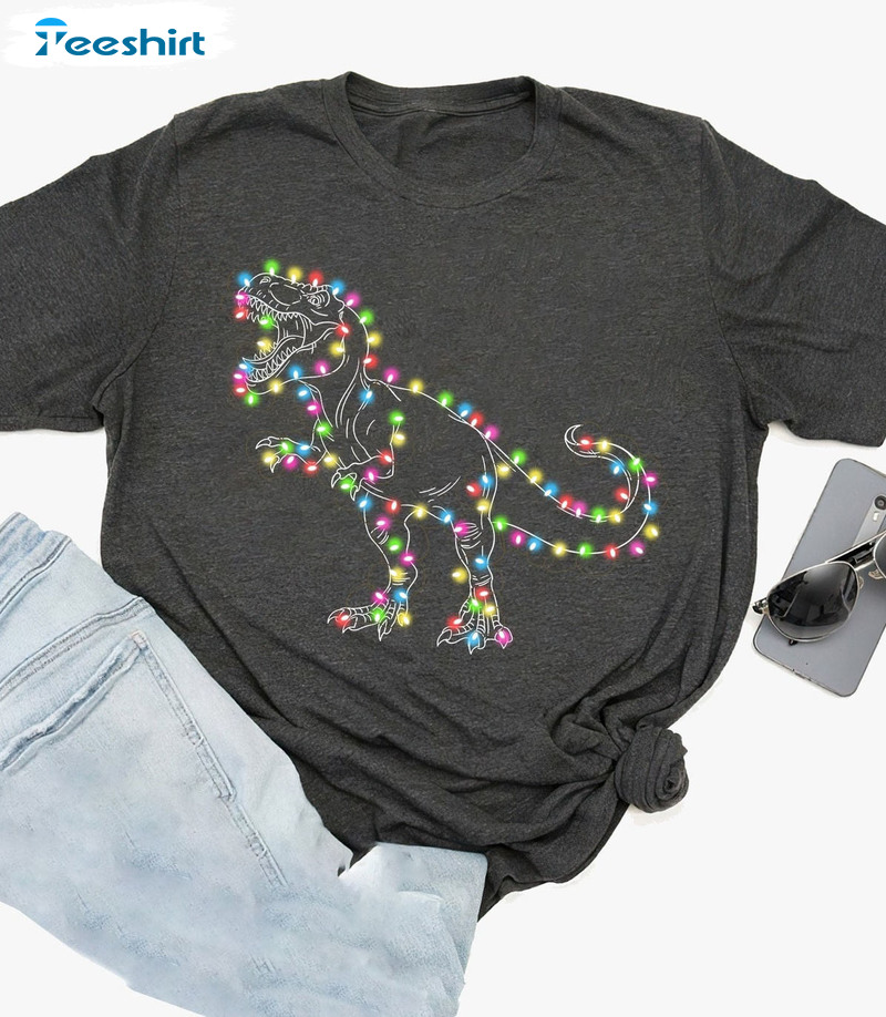 Dinosaur Christmas Light Shirt