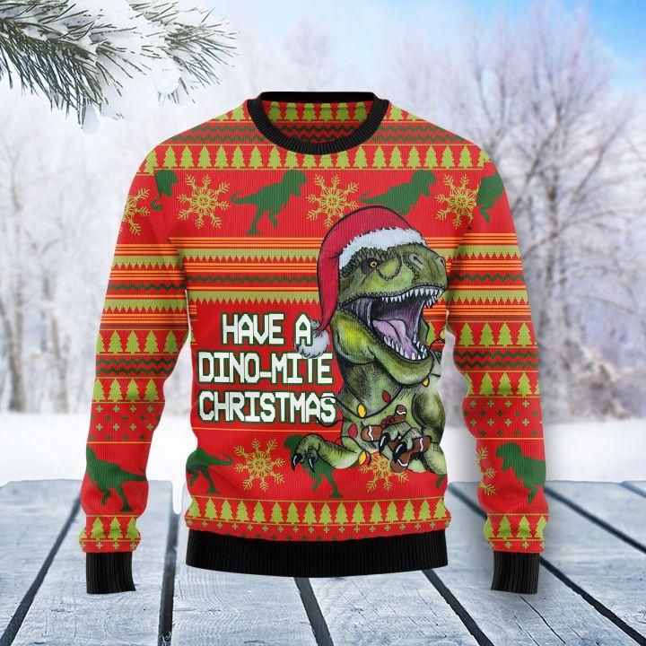 Dinosaur Funny Ugly Christmas Sweater | For Men & Women | Adult | US1545- Best Christmas Gifts 2023