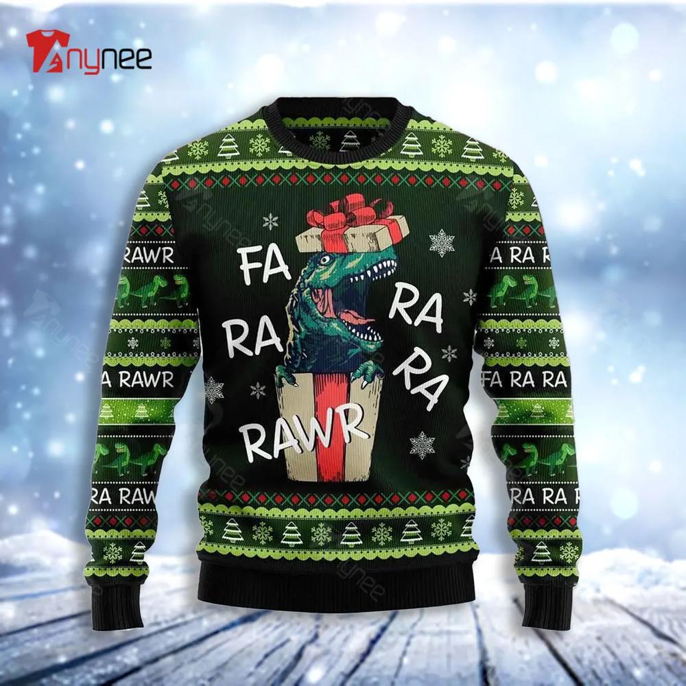 Dinosaur Gift Farararawr Ugly Christmas Sweater- Best Christmas Gifts 2023