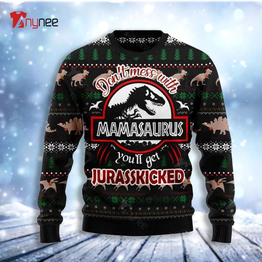 Dinosaur Mamasaurus Ugly Christmas Sweater- Best Christmas Gifts 2023