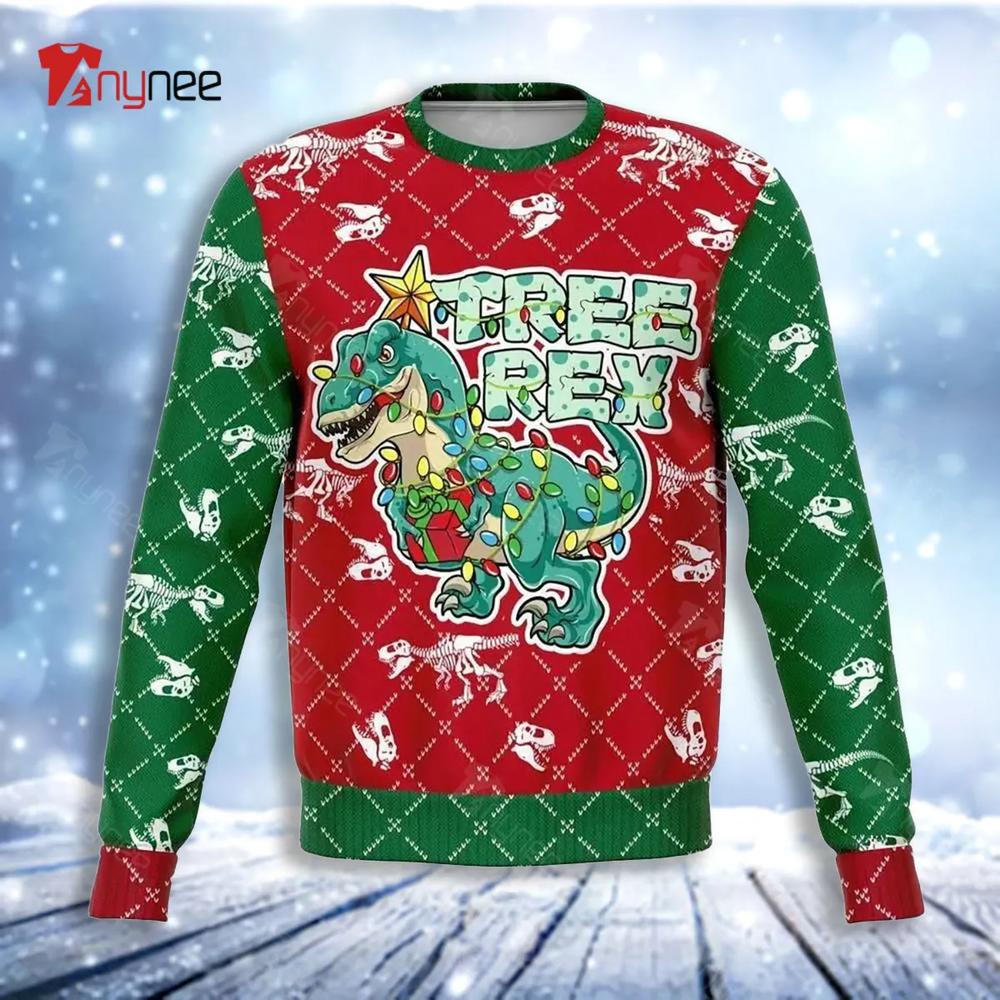 Dinosaur T-Rex Womens Ugly Christmas Sweater- Best Christmas Gifts 2023