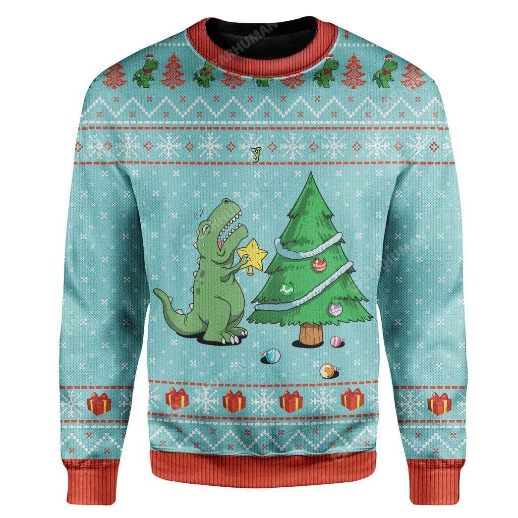 Dinosaur Ugly Christmas Sweater | For Men & Women | Adult | US1823- Best Christmas Gifts 2023