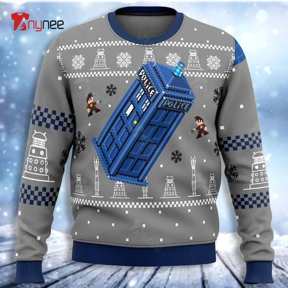 Doctor Who Tardis Door Christmas Ugly Christmas Sweater- Best Christmas Gifts 2023