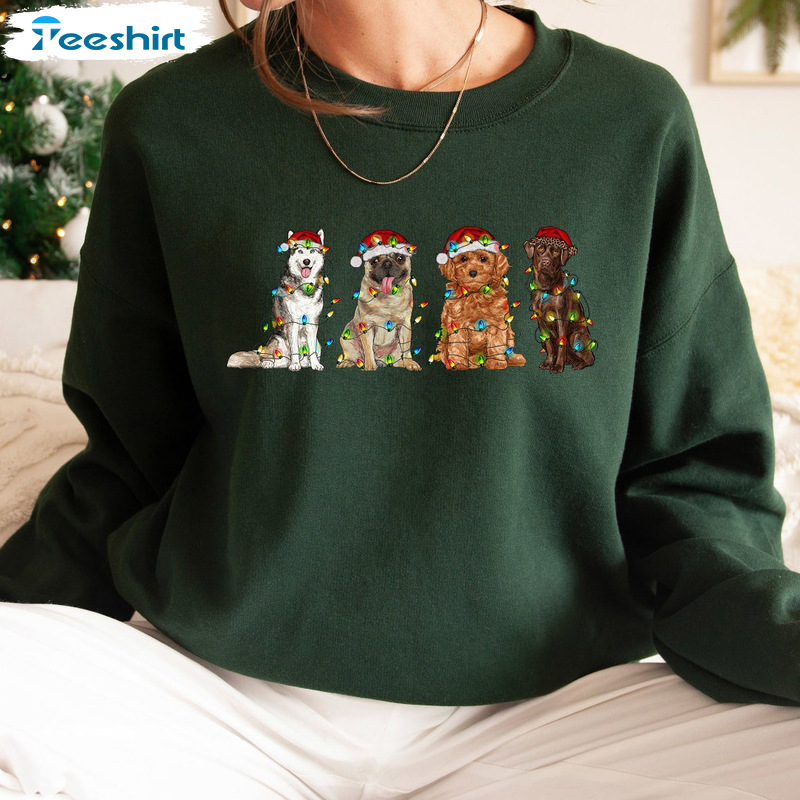 Dog Mom Light Sweatshirt – Christmas Dogs Unisex Hoodie Crewneck