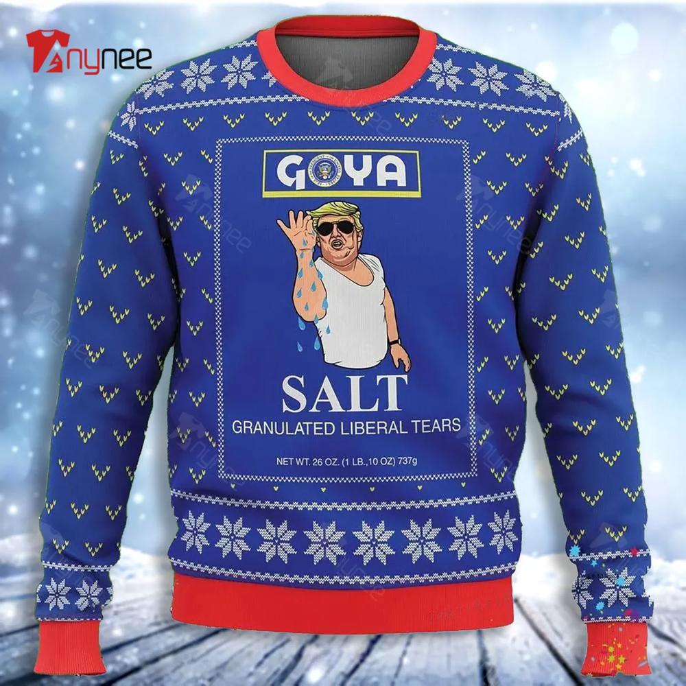 Donald Trump Goya Salt Liberal Tears Logo Ugly Christmas Sweater- Best Christmas Gifts 2023