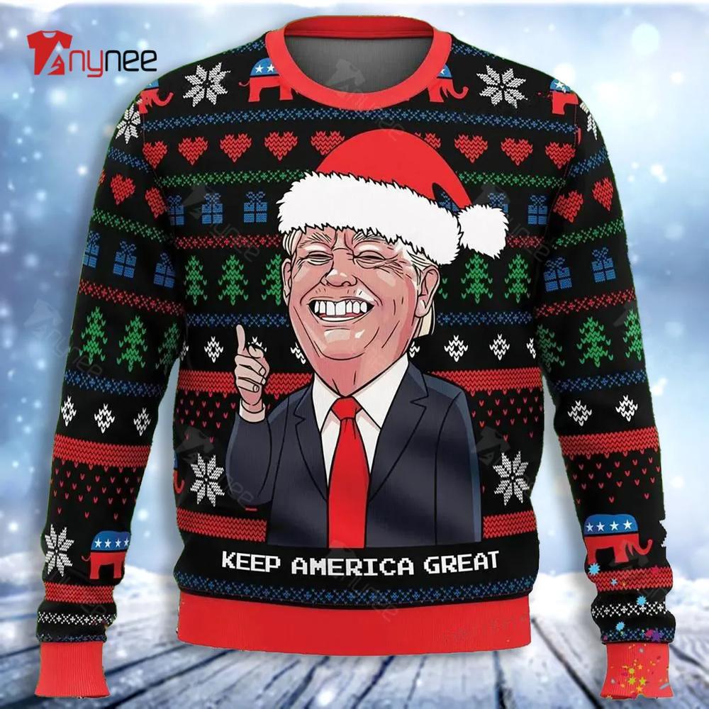 Donald Trump Keep America Great Christmas Ugly Christmas Sweater- Best Christmas Gifts 2023