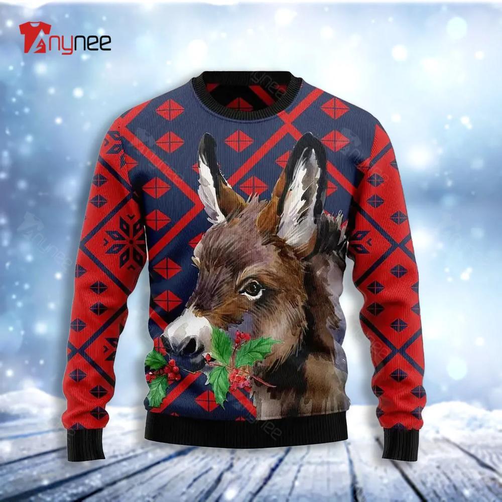 Donkey Leaves Ugly Christmas Sweater- Best Christmas Gifts 2023