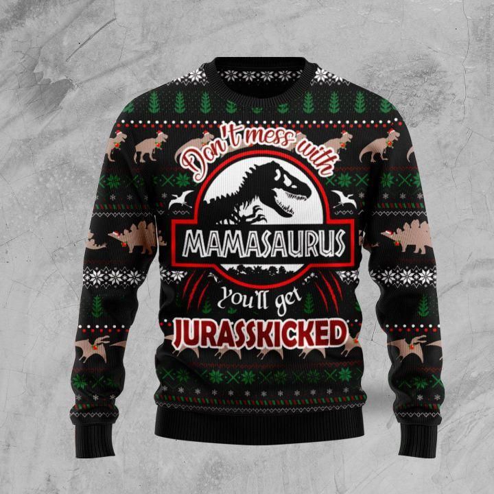 Don’t Russ With Mamasaurus Ugly Christmas Sweater | For Men & Women | Adult | US1960- Best Christmas Gifts 2023