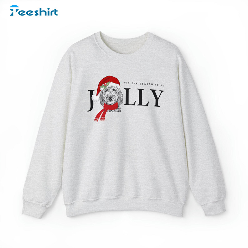 Doodle Dog Jolly Christmas Shirt, Bernedoodle Short Sleeve Long Sleeve