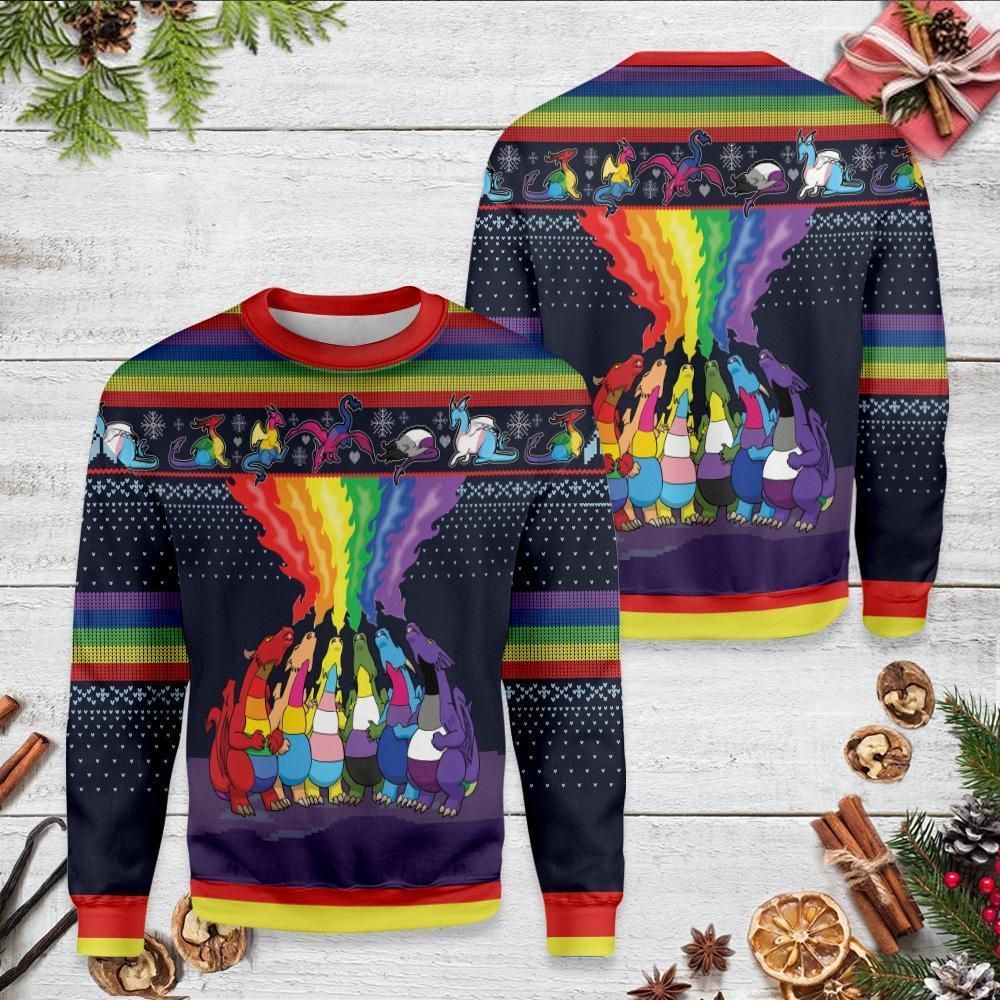 Dragon Ugly Christmas Sweater | Unisex | Full Size | Adult | Colorful | US3820- Best Christmas Gifts 2023