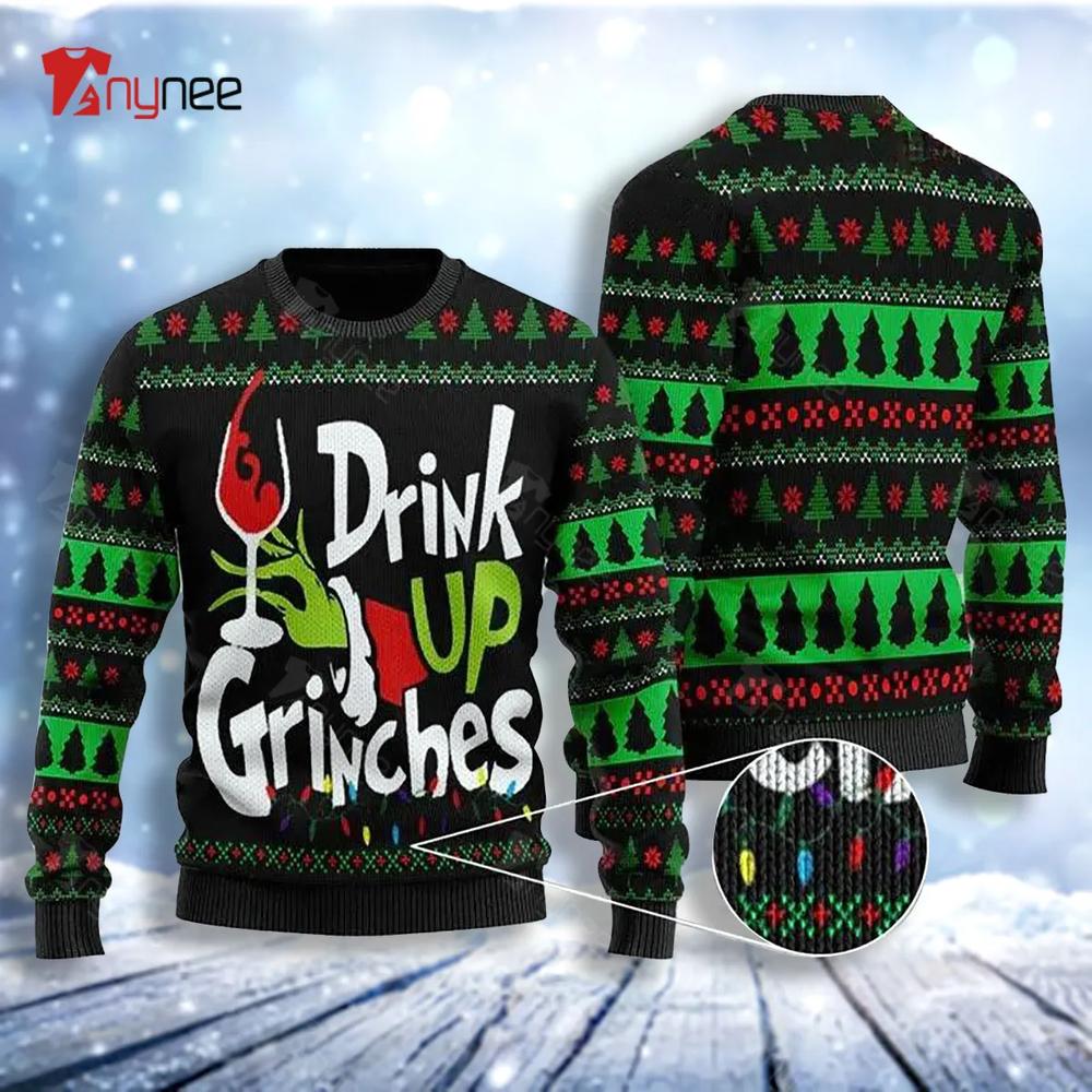 Drink Up Grinches Christmas Ugly Christmas Sweater- Best Christmas Gifts 2023