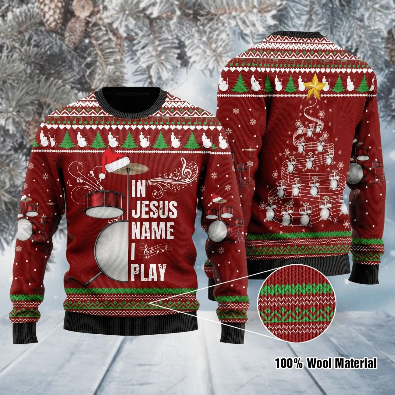 Drum In Jesus Ugly Christmas Sweater | For Men & Women | Adult | US1118- Best Christmas Gifts 2023