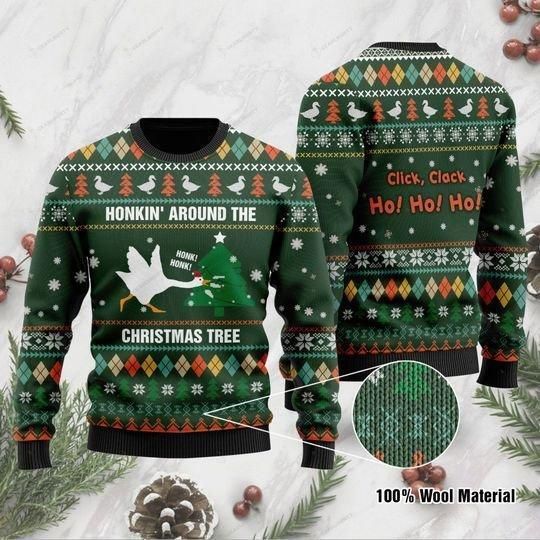 Duck Honkin Around Christmas Tree Ugly Christmas Sweater | For Men & Women | Adult | US1135- Best Christmas Gifts 2023