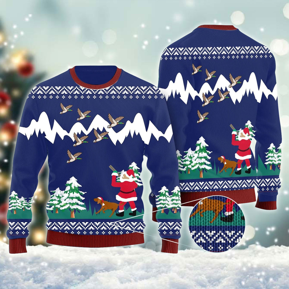 Duck Hunting On Christmas Night Ugly Sweater – Best Christmas Gifts 2023