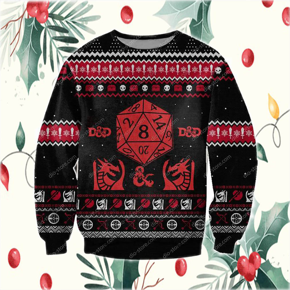 Dungeons & Dragons 3D Print Ugly Christmas Sweatshirt- Best Christmas Gifts 2023