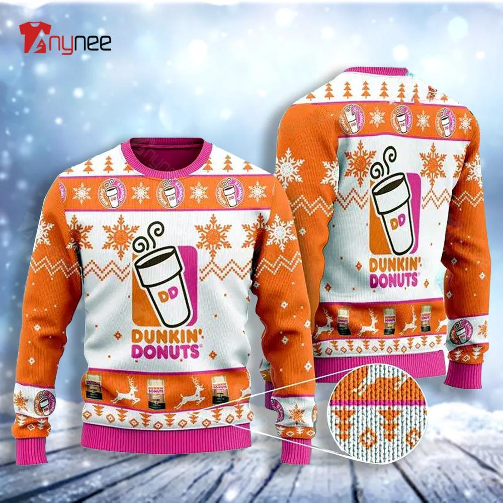 Dunkin Donuts Christmas Ugly Christmas Sweater- Best Christmas Gifts 2023