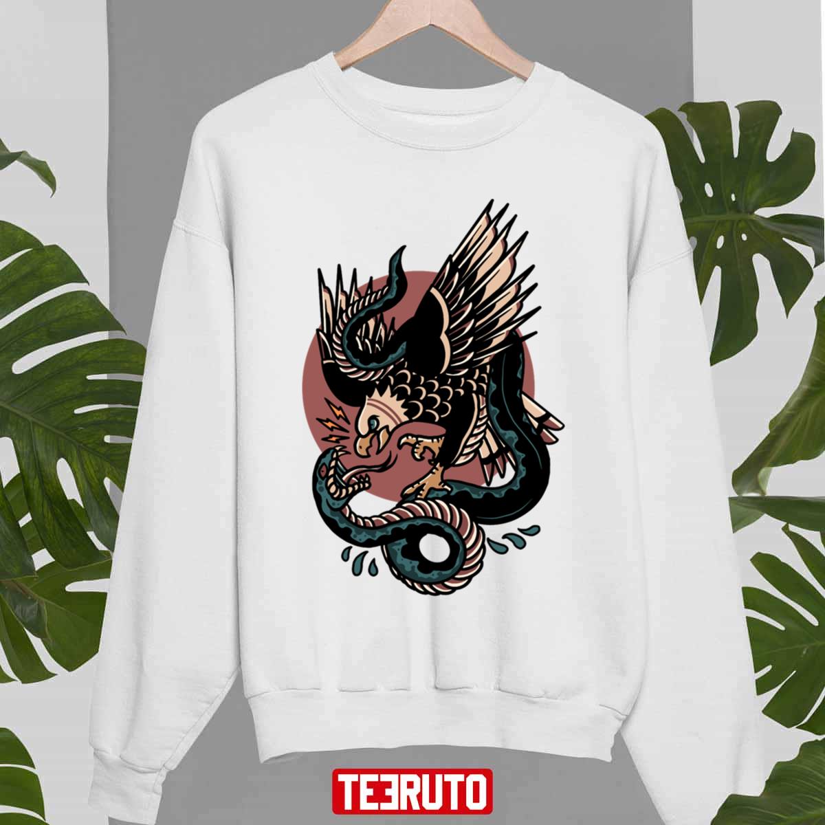 Eagle Versus Snake Traditional Tattoo Halloween Unisex Sweatshirt