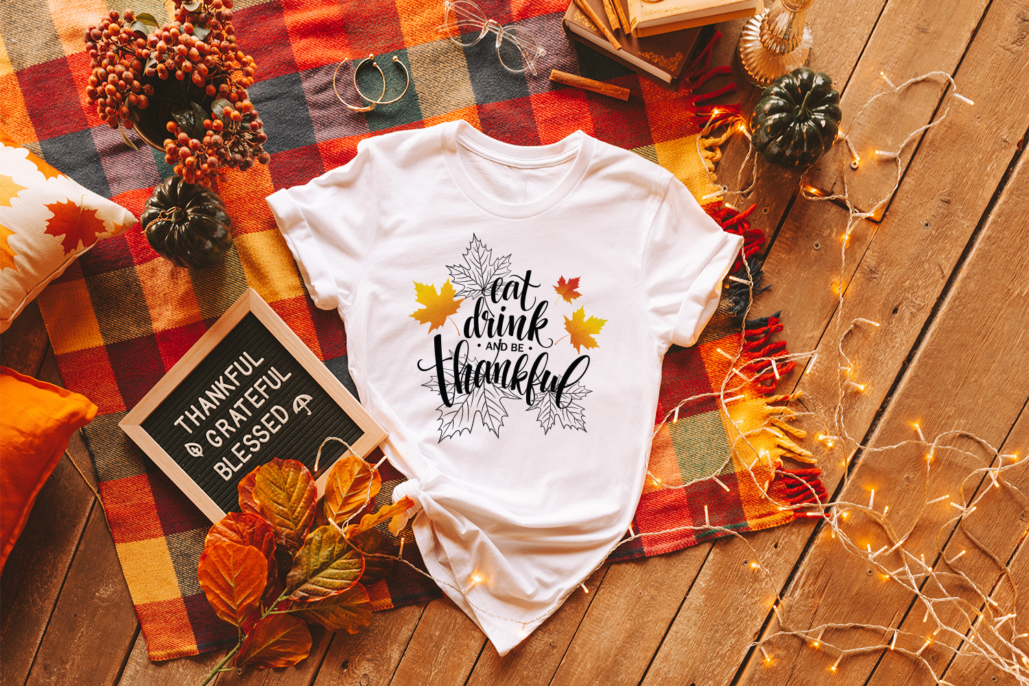 Eat, Drink & Be Thankful – Family Thanksgiving Shirts