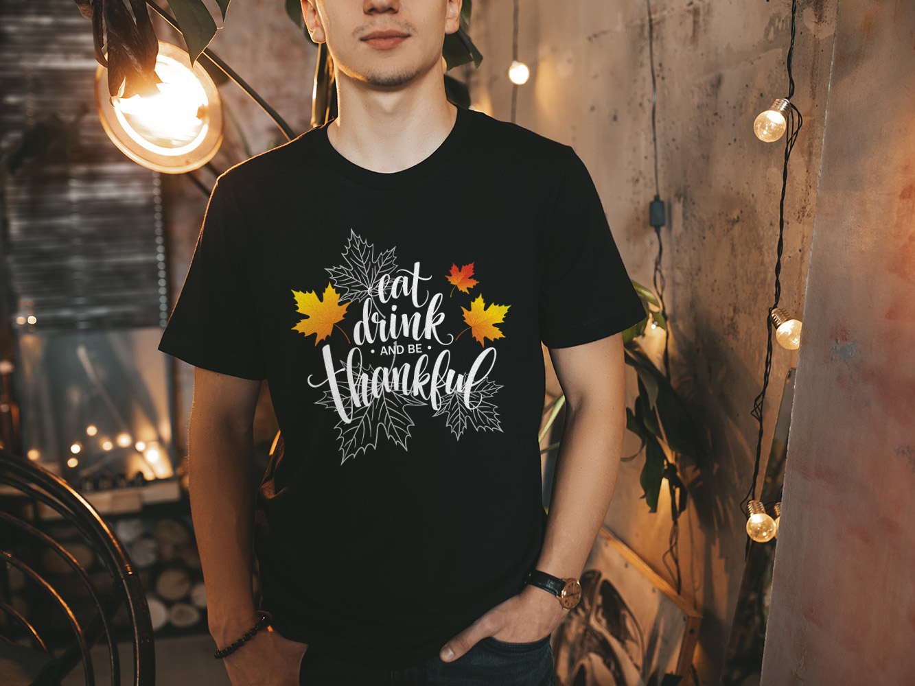 Eat, Drink & Be Thankful – Family Thanksgiving Shirts