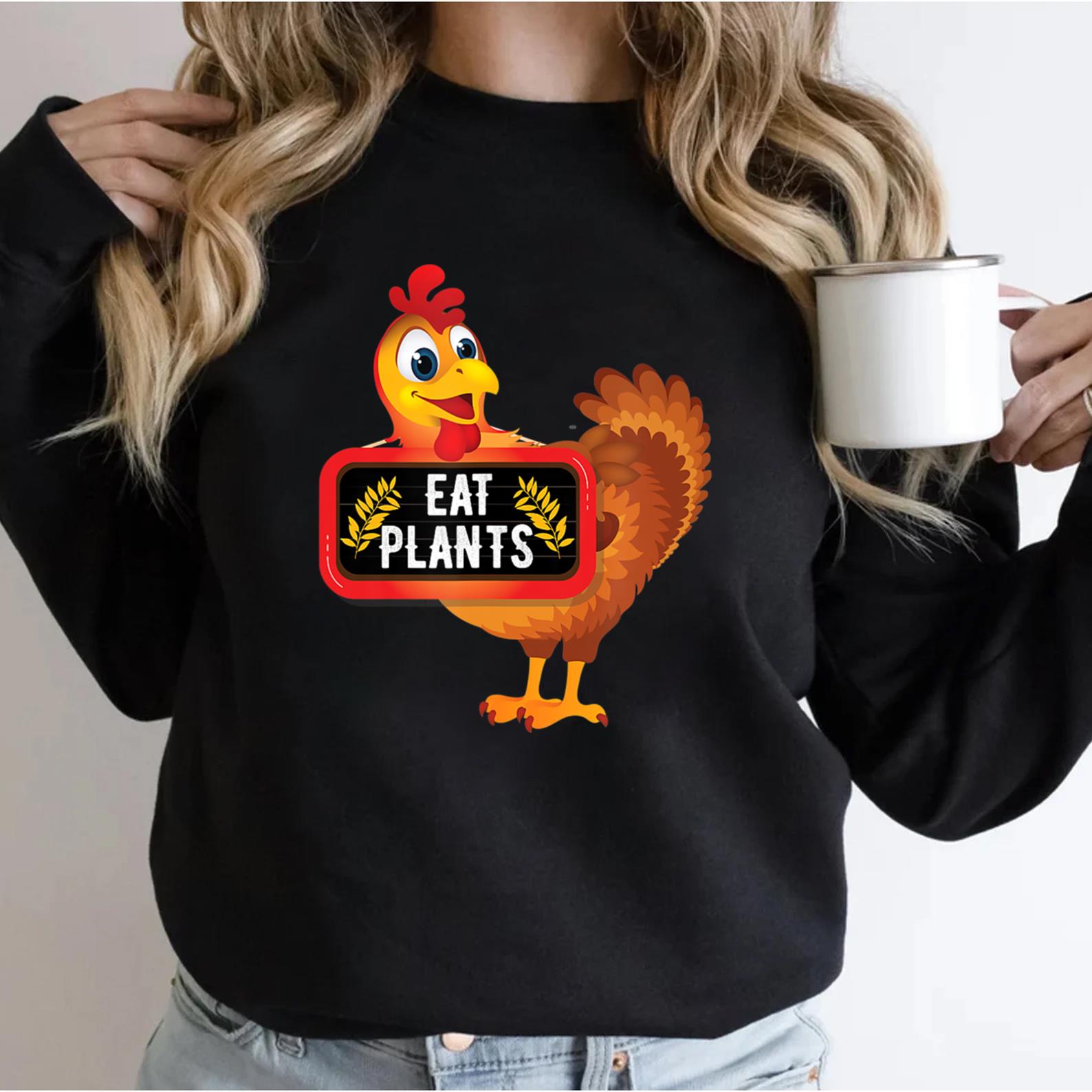 Eat Plants Vegan Vegetarian Turkey Thanksgiving Sweatshirt