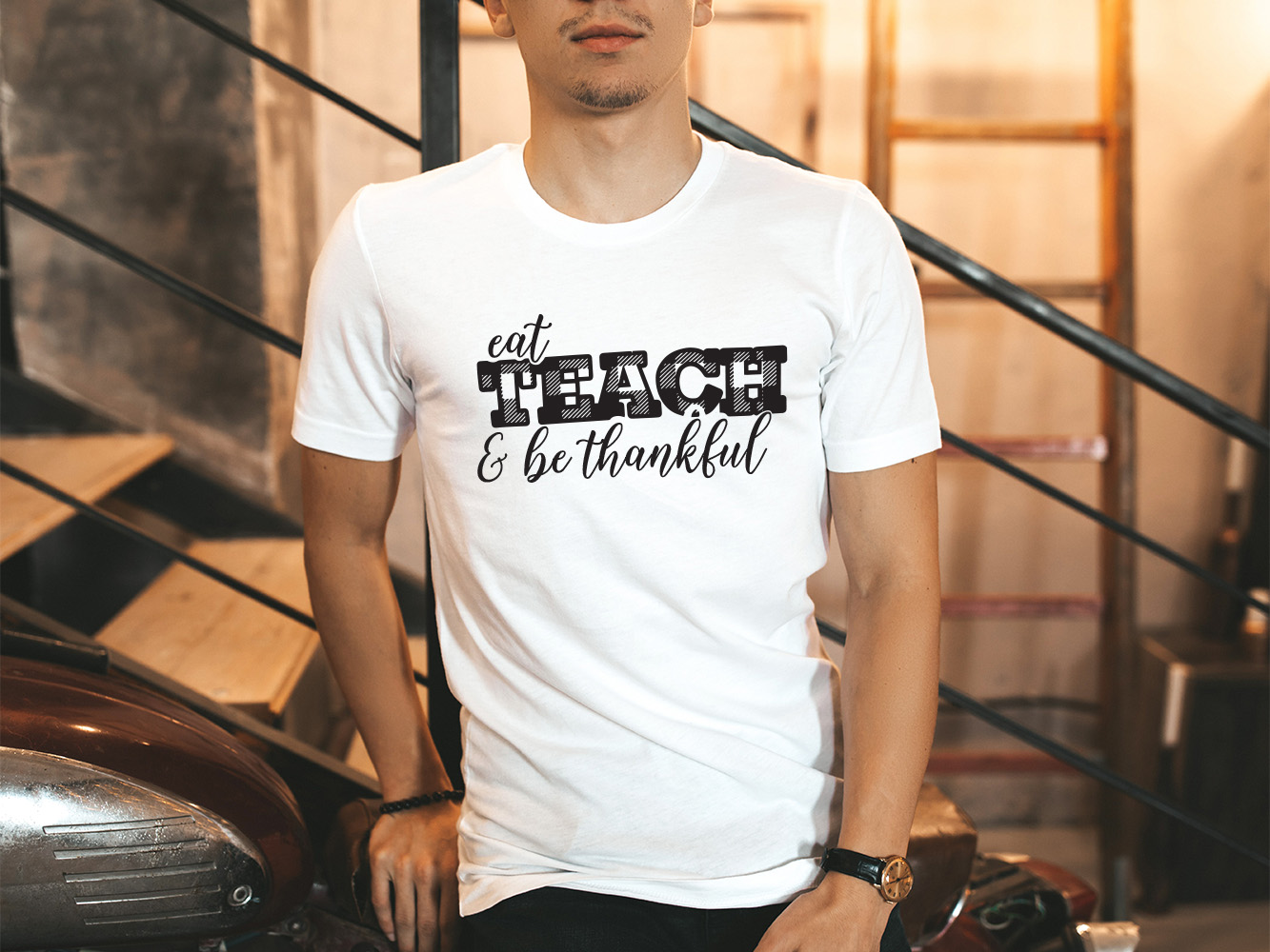 Eat, Teach, Be Thankful | Thanksgiving Teacher Shirt Favor