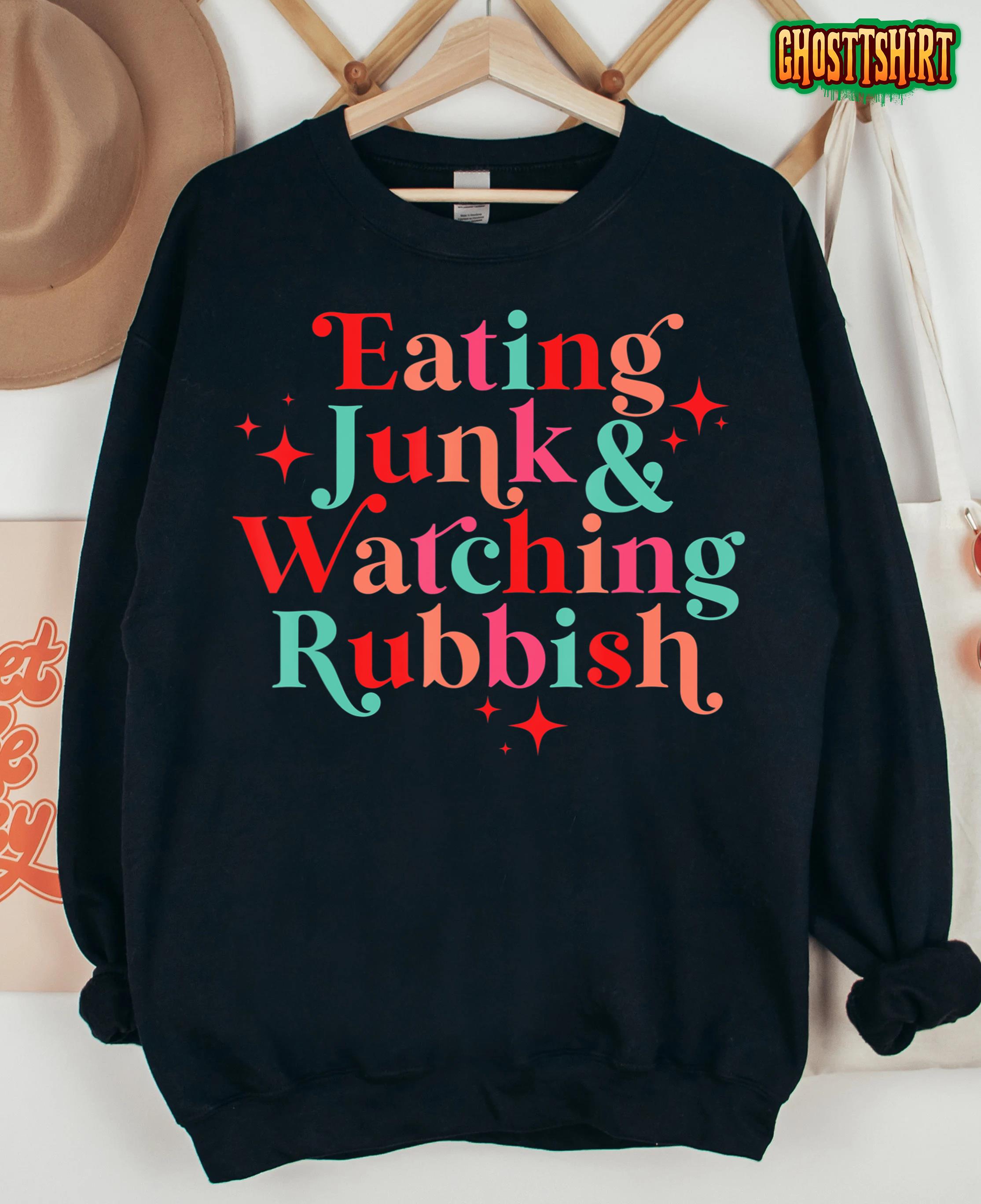 Eating Junk & Watching Rubbish Funny Christmas T-Shirt