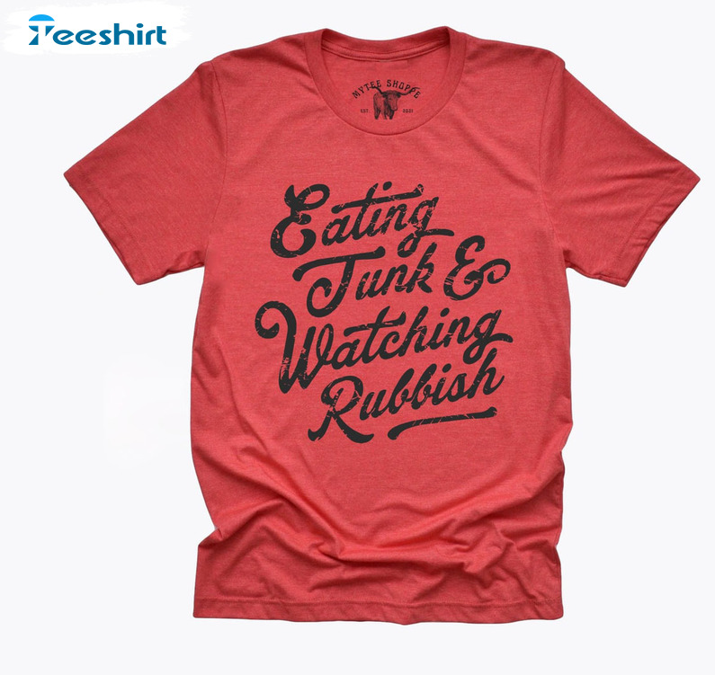 Eating Junk And Watching Rubbish Shirt, Funny Christmas Crewneck Hoodie